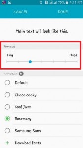 Change default font size on android mobile