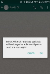 Block number on WhatsApp