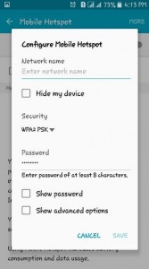 Change Configure Mobile Hotspot name and password
