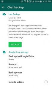 Como fazer backup do bate-papo do WhatsApp no ​​Android Lollipop