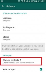 How to block WhatsApp contact android