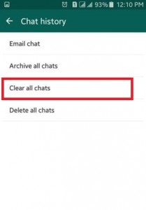 How to clear WhatsApp data in android