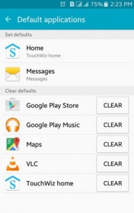 How to clear default apps in android devices