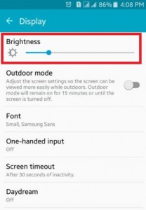 Reduce Brightness on android device