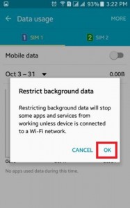 Restrict background data on android lollipop (5.1.1)