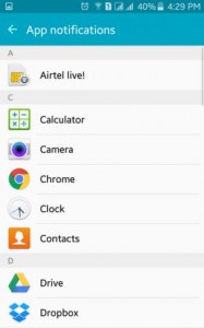 Tap any android app to block notification
