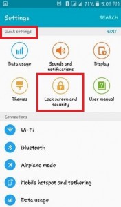 Tap on Lock Screen and Security