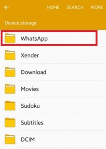 Tap on WhatsApp in File Manager