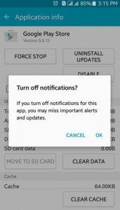 Turn off app notifications on android