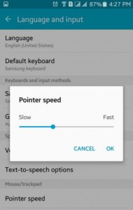 How to change pointer speed on android lollipop