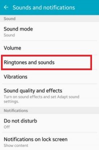 Tap on Ringtones and sounds under sound section