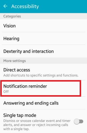 Turn off Notification reminder on Android