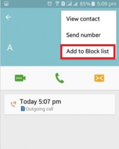 Block numbers on android lollipop