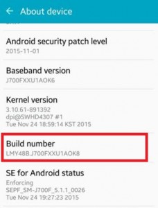 Enable developer option in android