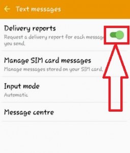 How to enable delivery report of text messages on android