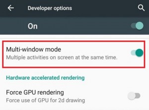 How to enable multi window mode on android marshmallow