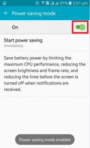 How to enable power saver mode on android lollipop (5.1.1)