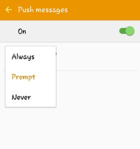 How to enable push message on android lollipop 5.1
