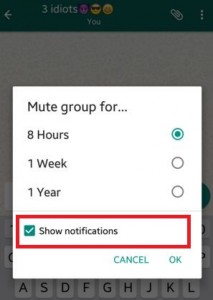 How to mute WhatsApp group on android lollipop