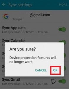 How to remove Google account from android lollipop