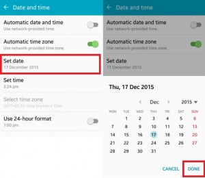How to set date on android lollipop