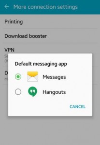 How to set default messaging app on android lollipop