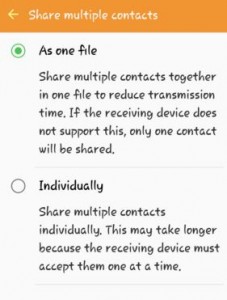 How to share multiple contacts on android