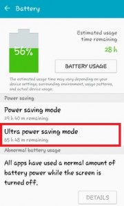 How to turn on ultra power saving mode on android