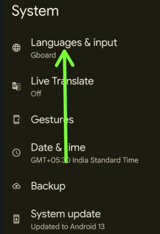 Languages and input settings to disable autocorrect Android