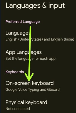 On-screen keyboard settings on Android to turn autocorrect off