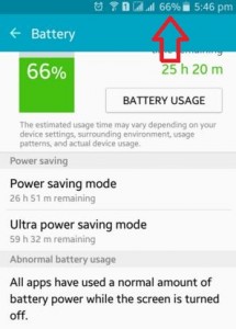 Show battery percentage on android lollipop