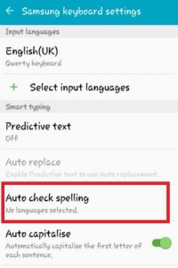 Tap on Auto check spelling