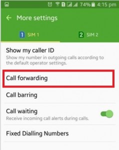 Tap on Call forwarding under more settings