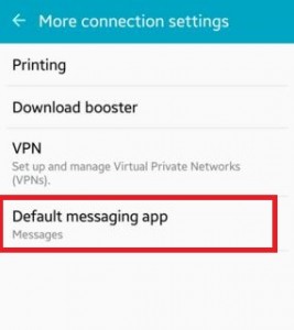 Tap on Default messaging app