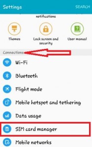 Tap on SIM card manager under connections