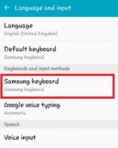 Tap on Samsung Keyboard on android