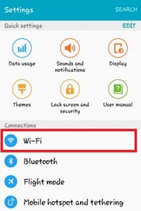 Tap on WiFi under connections settings
