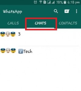 Tap on chat screen on Android
