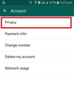Tap on privacy under account