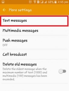 Tap on text messages under more settings