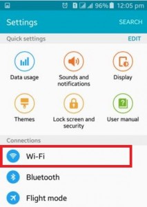 Tap on wifi under connection setting