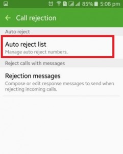 Under auto rejectTap on Auto reject list