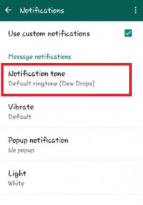 change WhatsApp group notification tone
