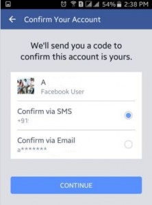 alterar a senha do facebook usando o aplicativo android