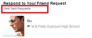 check friend request sent on Facebook