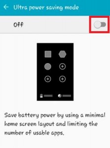 turn off ultra power saving mode on android