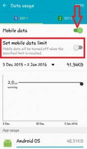 turn on mobile data on android lollipop