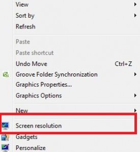 Adjust screen resolution in Windows 7 desktop