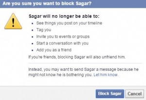 Block someone on facebook