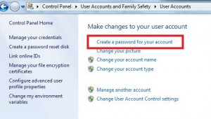 Create a password for your Windows 7 account